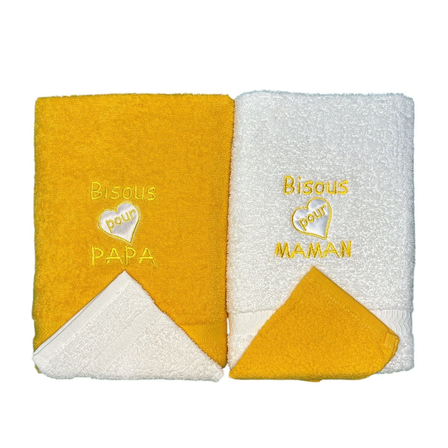 Sortie de bain 2 serviettes & 2 gants