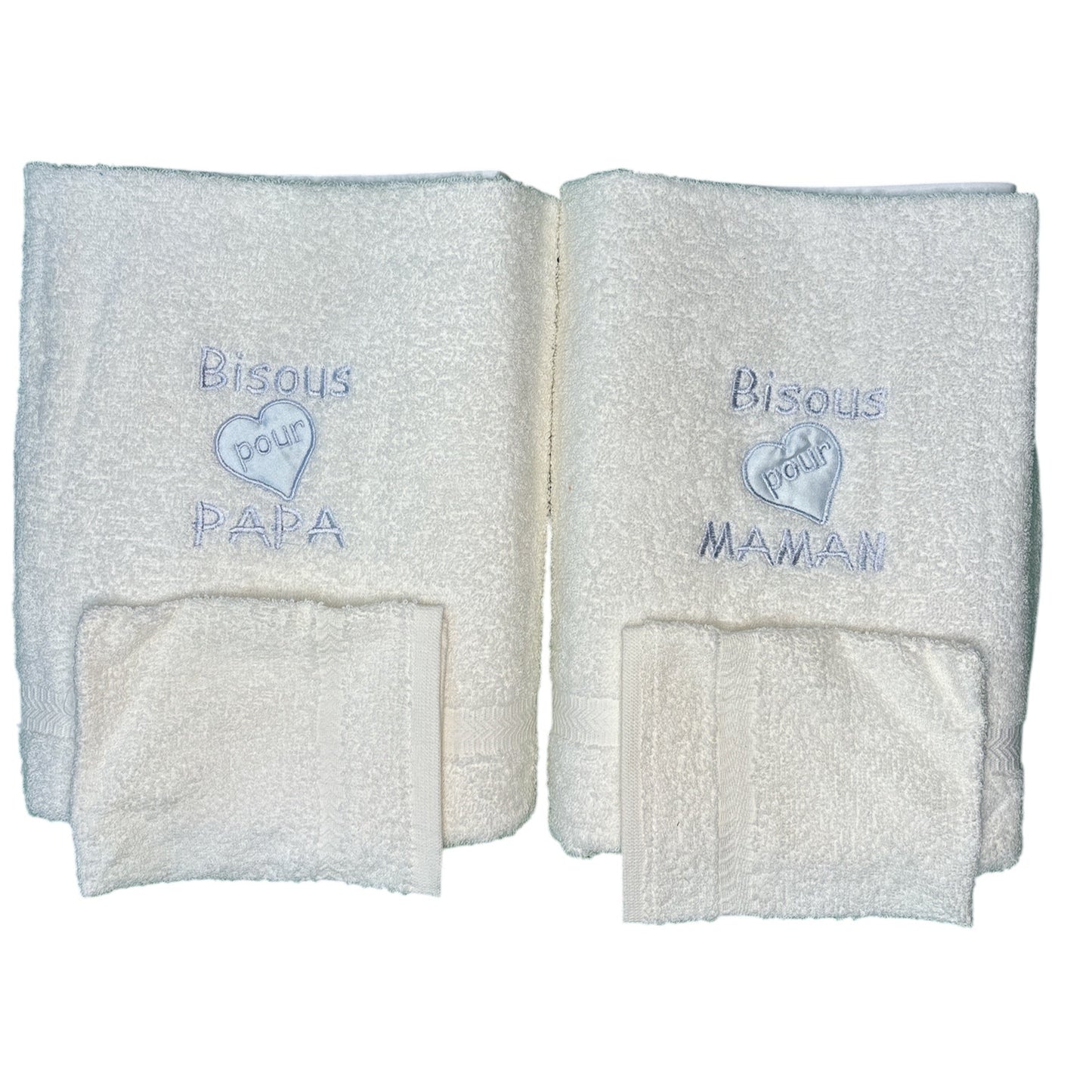 Sortie de bain 2 serviettes & 2 gants