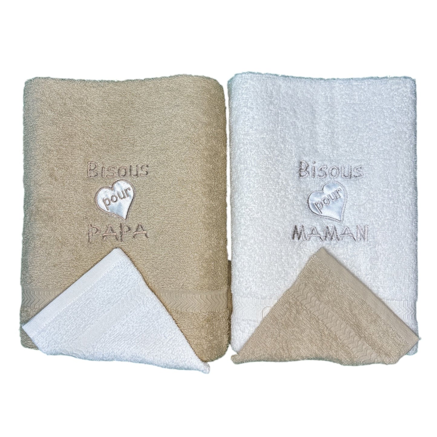 Sortie de bain 2 serviettes & 2 gants