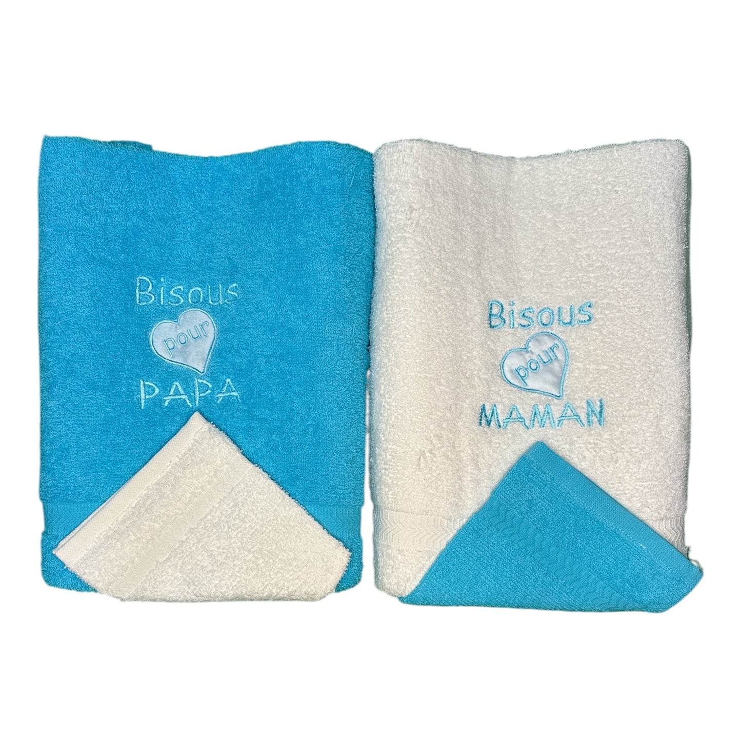 Sortie de bain 2 serviettes & 2 gants