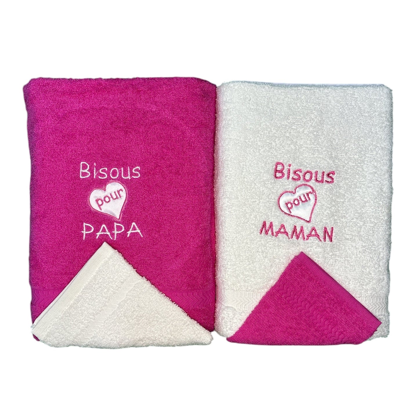 Sortie de bain 2 serviettes & 2 gants