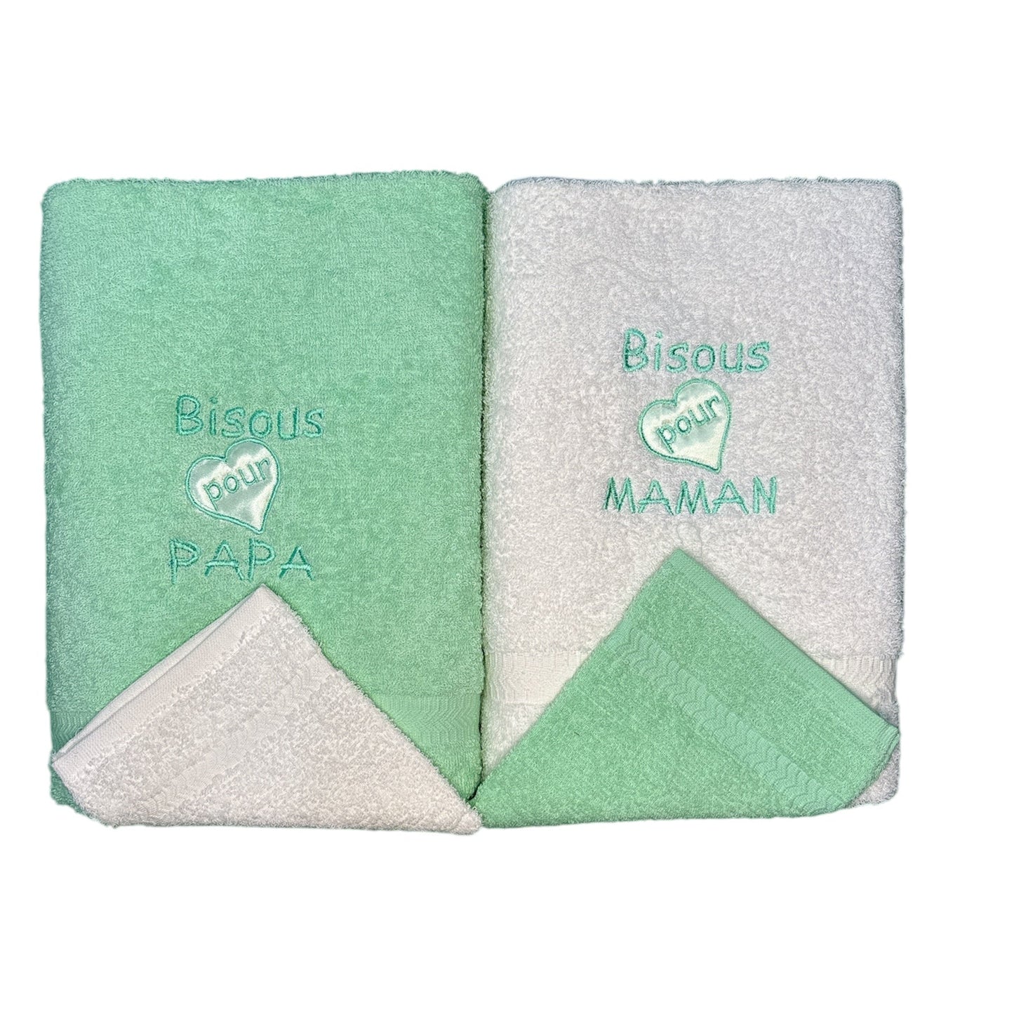 Sortie de bain 2 serviettes & 2 gants