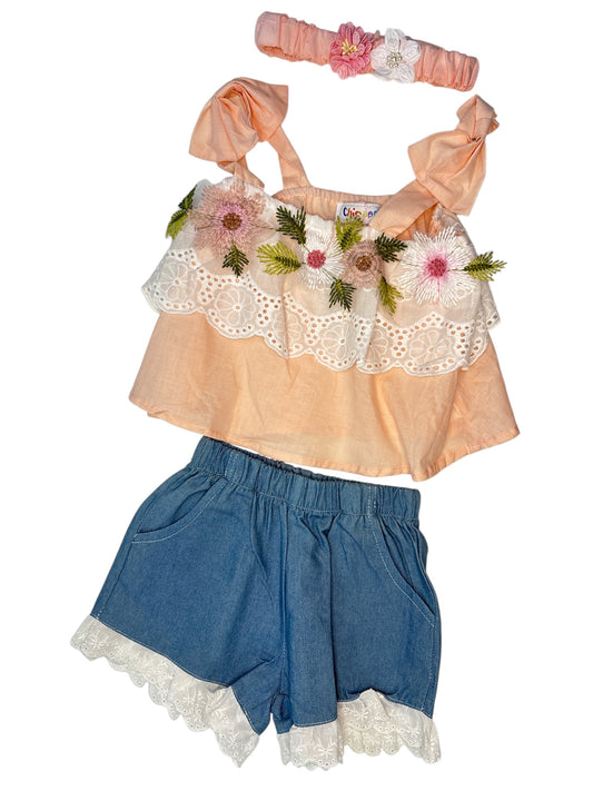 Ensemble short dentelle